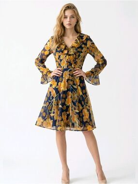 HP. VINTAGE Jean Pierre Floral Print Dress